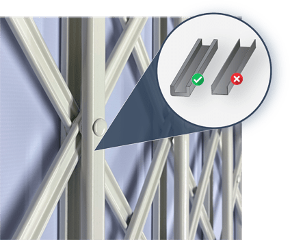 Infographic showing thickness of phr collapsible gate steel section