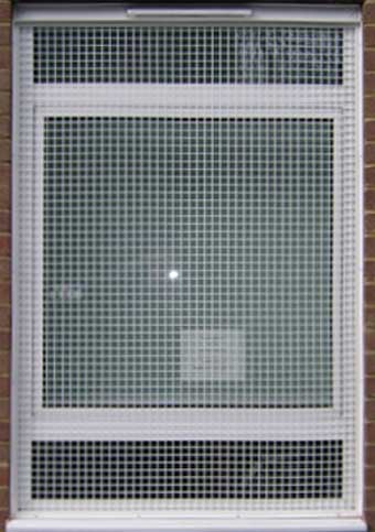 Welded security mesh grille for window in london.